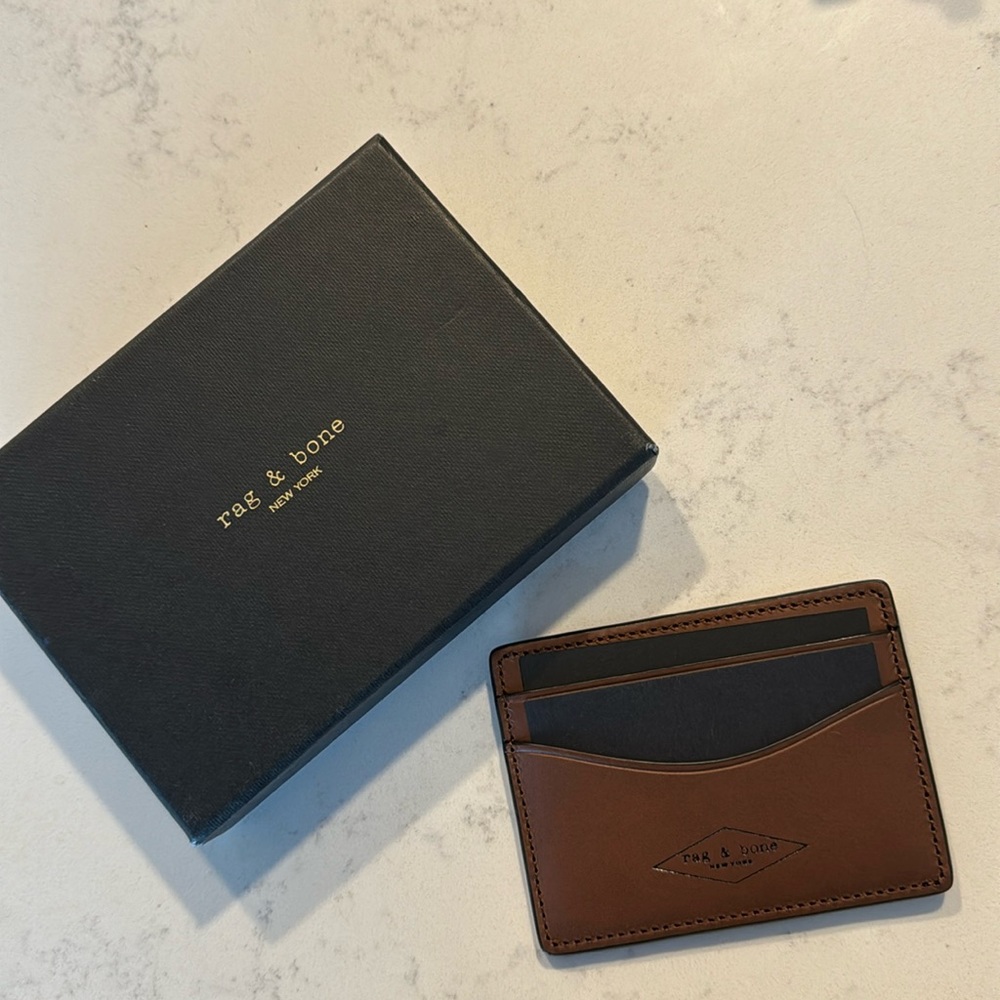 Rag&bone brown leather card wallet NWT